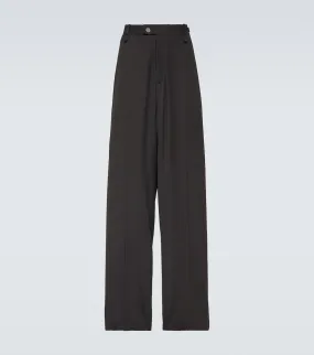 Balenciaga Wool Blend Wide Leg Pants, Black