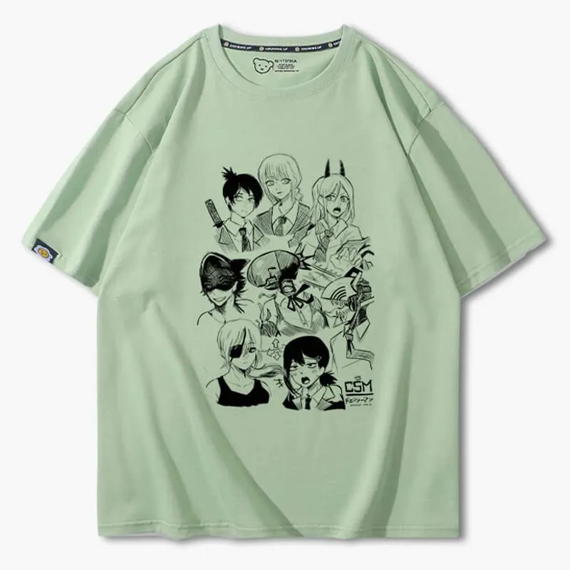 benpaolv Chainsaw Man Girl Characters Drawing T-Shirt