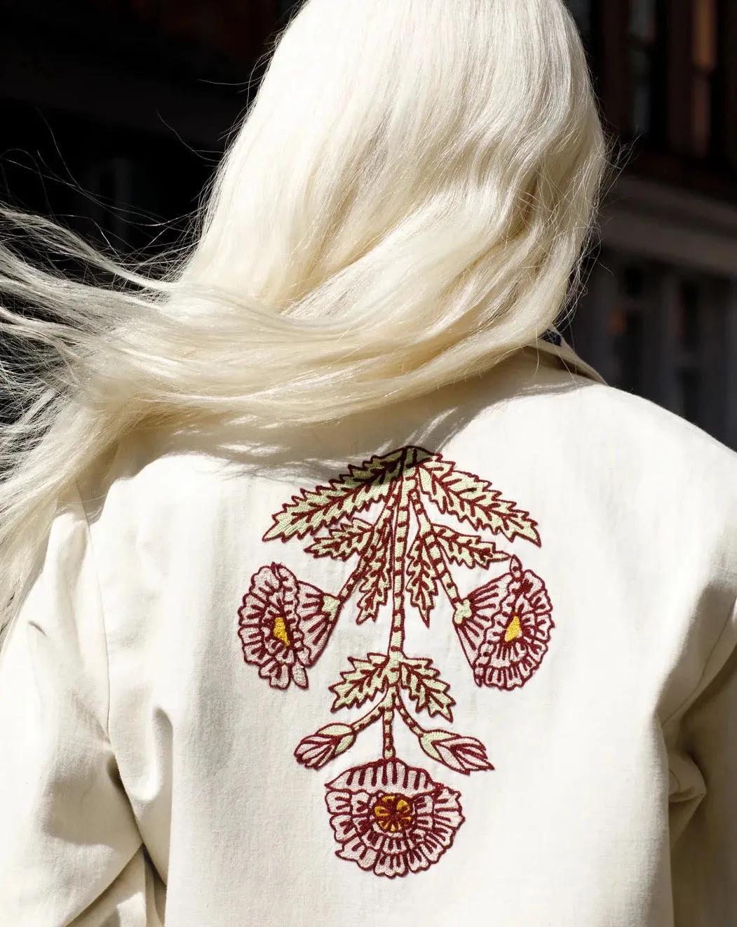 Big Bloom Embroidered Jacket, Off-White Jacket