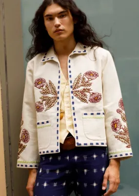 Big Bloom Embroidered Jacket, Off-White Jacket