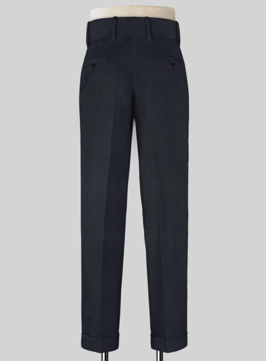 Blue Merino Double Gurkha Wool Trousers