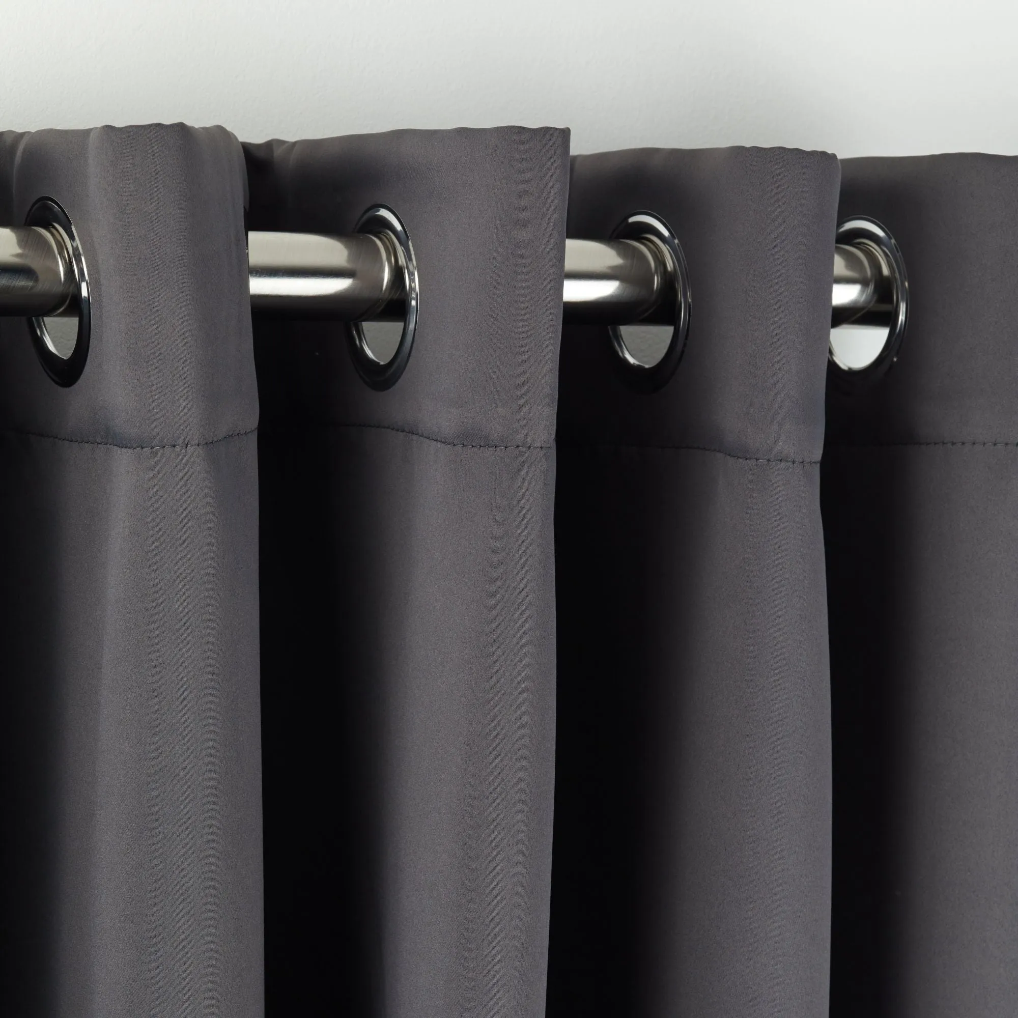 Cali Charcoal Grey Thermal Blackout Eyelet Door Curtain