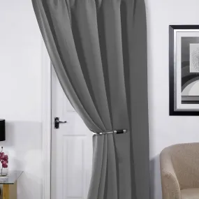 Cali Silver Thermal Blackout Eyelet Door Curtain