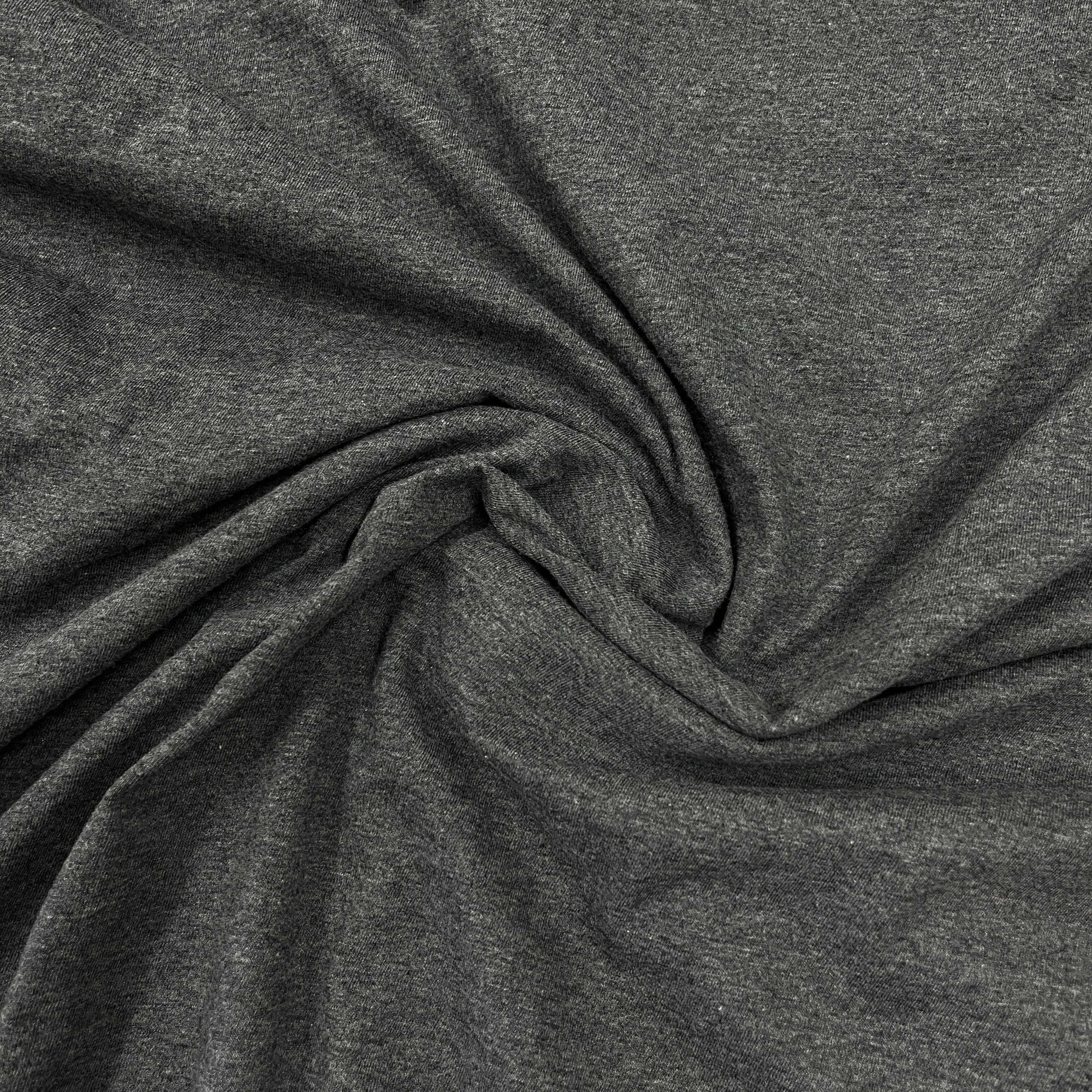 Charcoal Heather Cotton Jersey Fabric