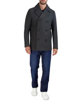 Cole Haan Regular Fit Stretch Pea Coat, Gray