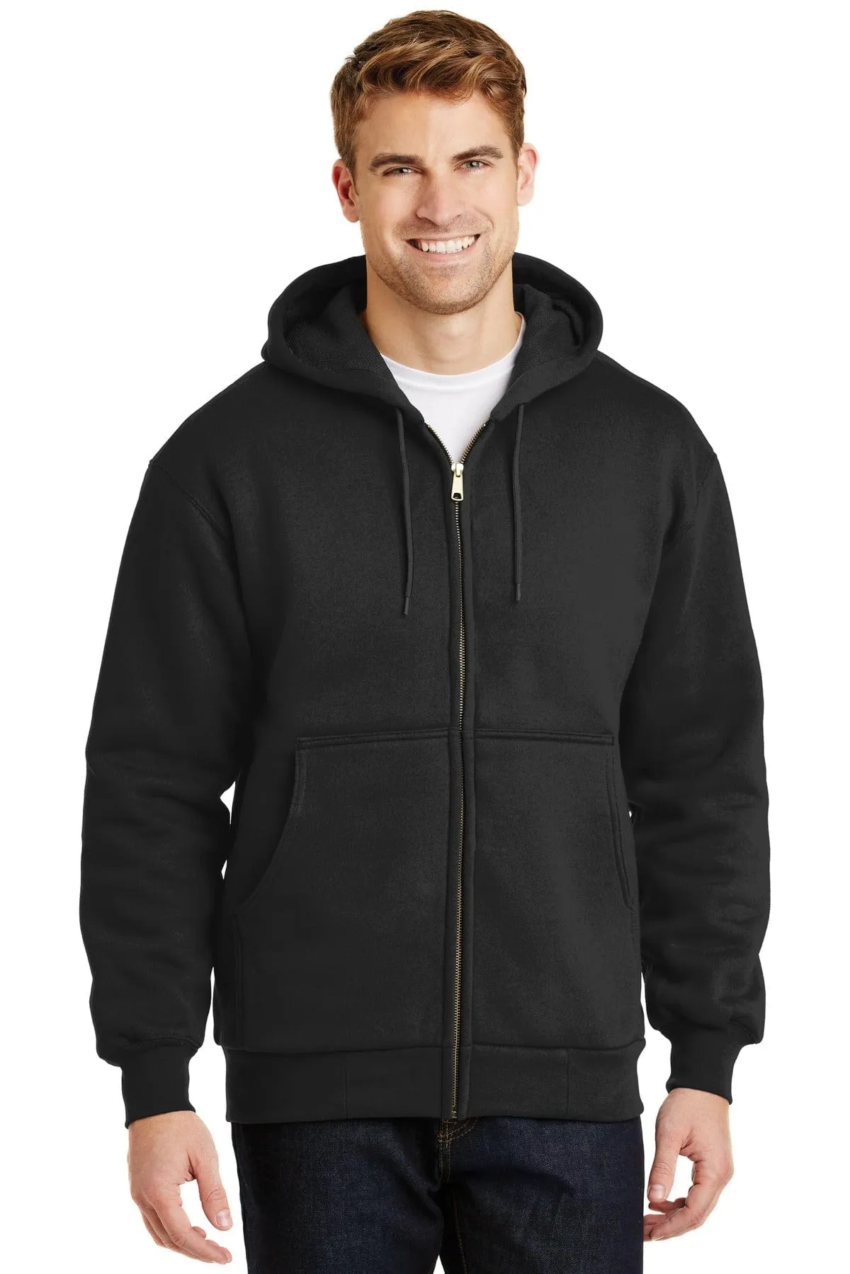 CornerStone Heavyweight Full-Zip Hooded Sweatshirt with Thermal Lining.  CS620