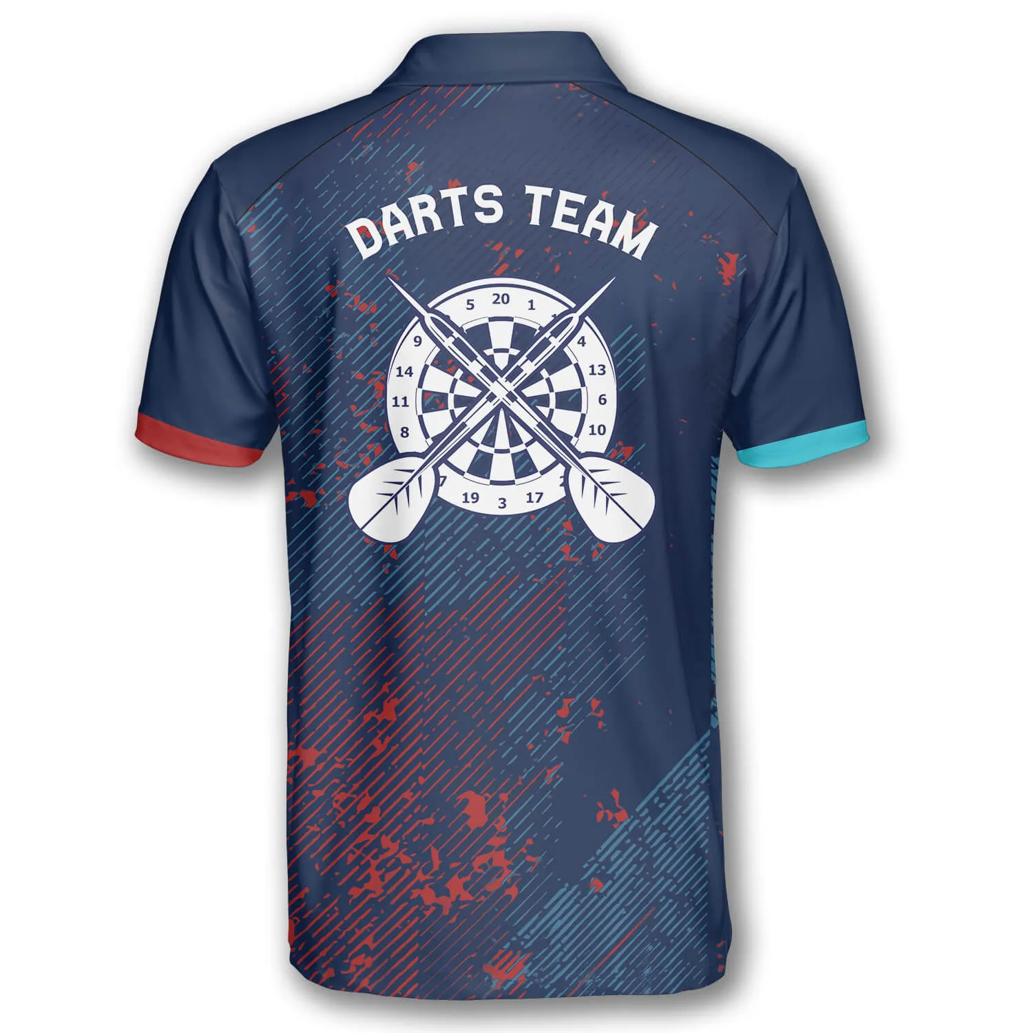 Darts Red Blue Geometric Pattern Custom Polo Shirts for Men, Idea Team Uniform Shirt