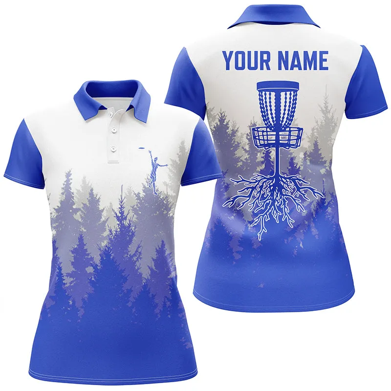 Disc Golf Hole In The Woods Women Polo Shirts Custom Name Disc Golf Polo Shirts For Women