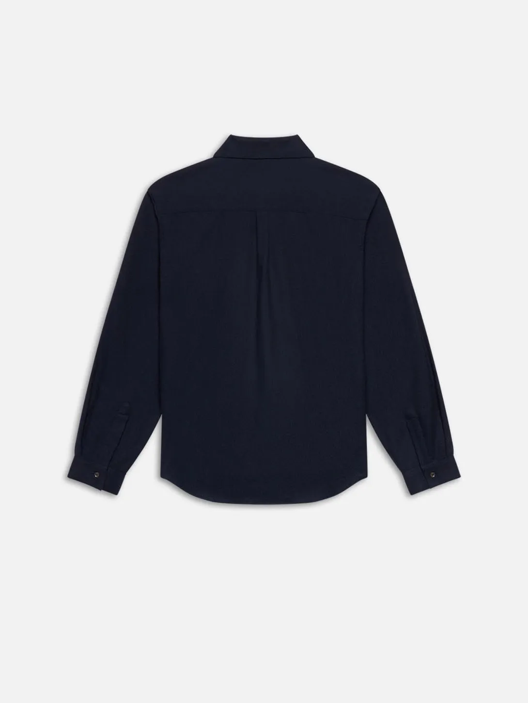 Double Pocket Wool Blend Overshirt - Dark Navy