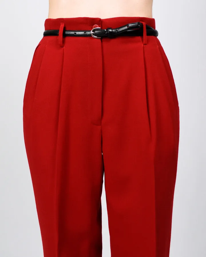 Henri Bendel Red Wool Trousers