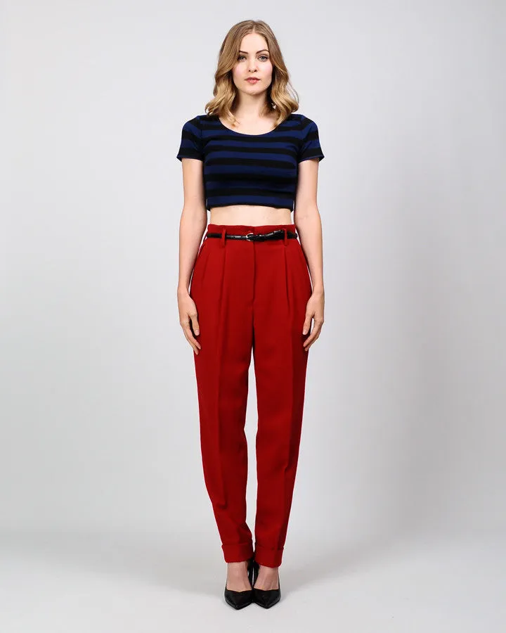 Henri Bendel Red Wool Trousers