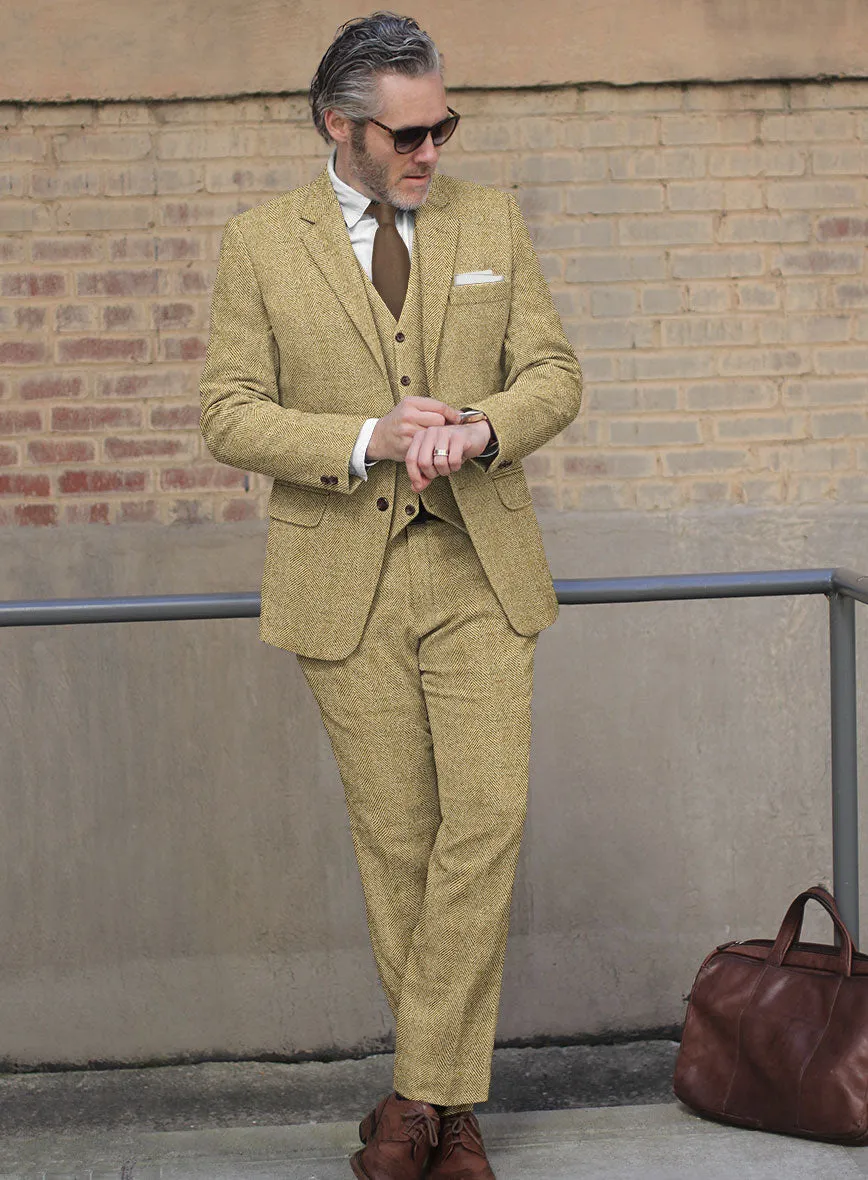 Highlander Heavy Beige Herringbone Tweed Suit