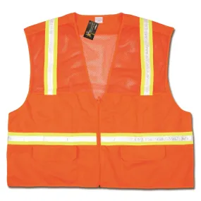 HS201VM MCR Economy Surveyor,Hybrid Mesh/Solid,Orange,White vinyl/Yellow Reflective material