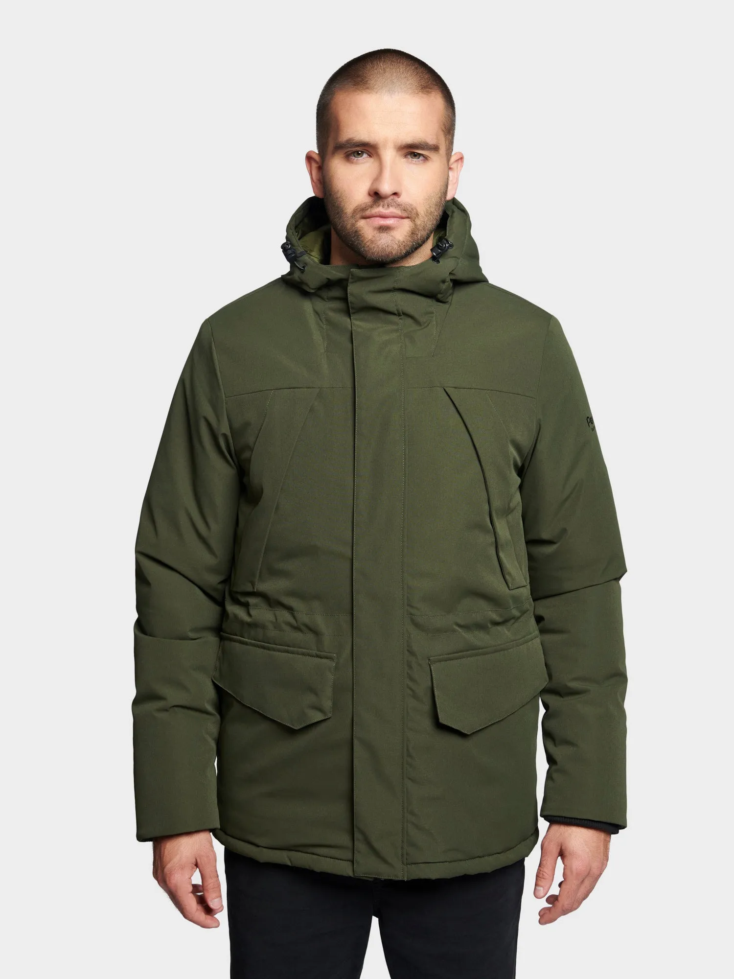 Hudson Script Technical Parka Jacket in Forest Night