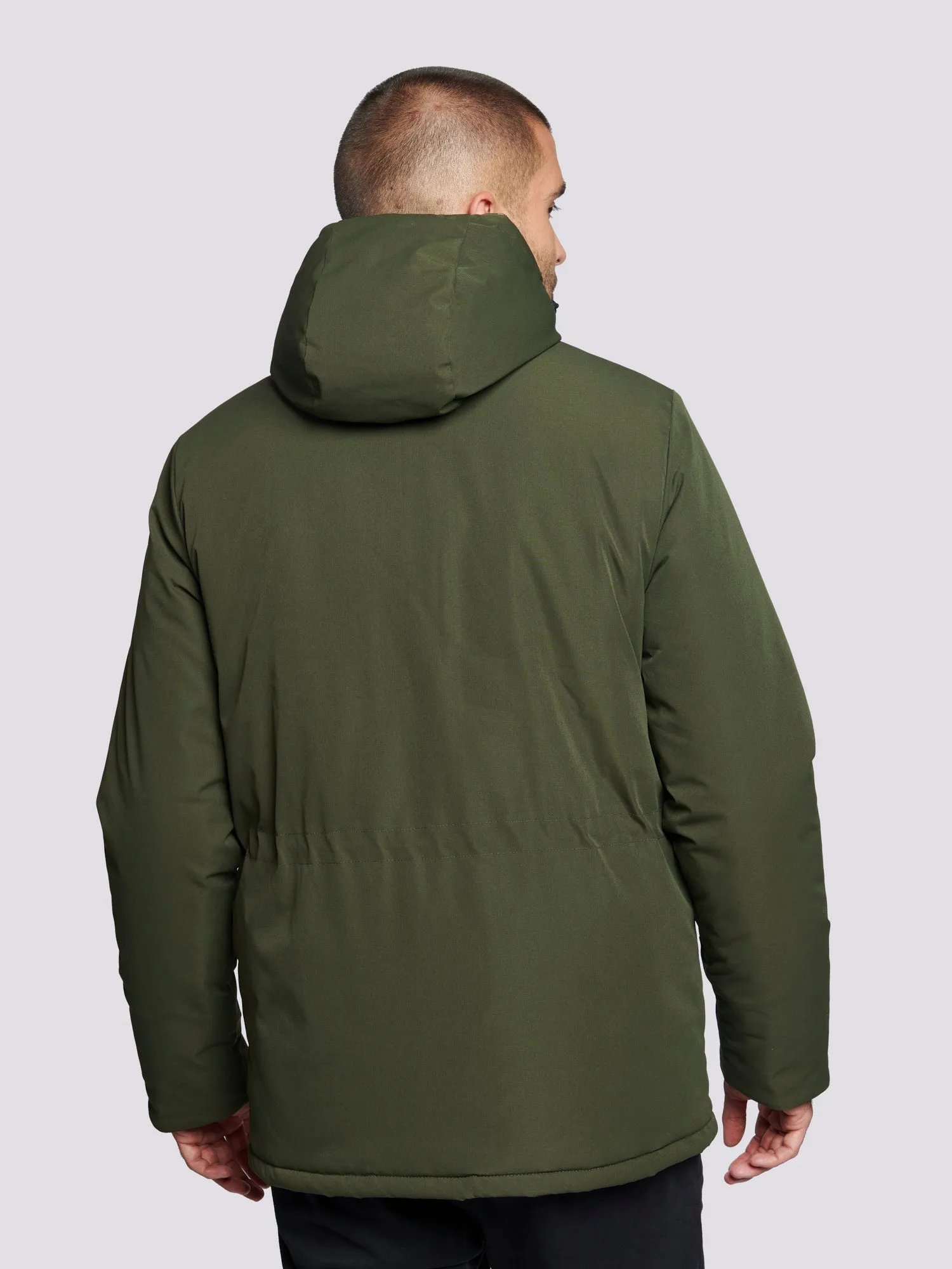 Hudson Script Technical Parka Jacket in Forest Night