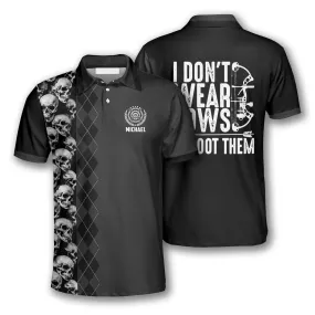 I Don’t Wear Bows I Shoot Them Custom Archery Shirts for Men, Personalized Archery Polo Shirt