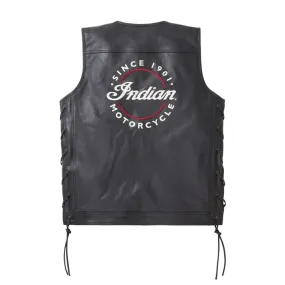 Indian Motorcycle  Mens Western Vest Warm Lightweight Breathable Black