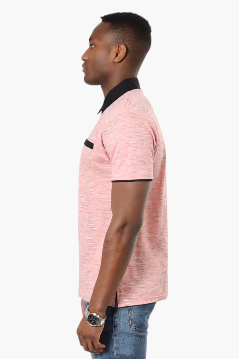 Jay Y. Ko Patterned Front Pocket Polo Shirt - Pink