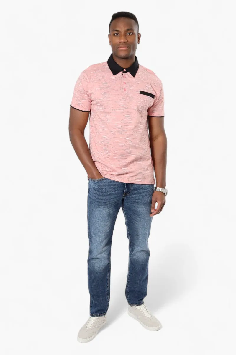 Jay Y. Ko Patterned Front Pocket Polo Shirt - Pink