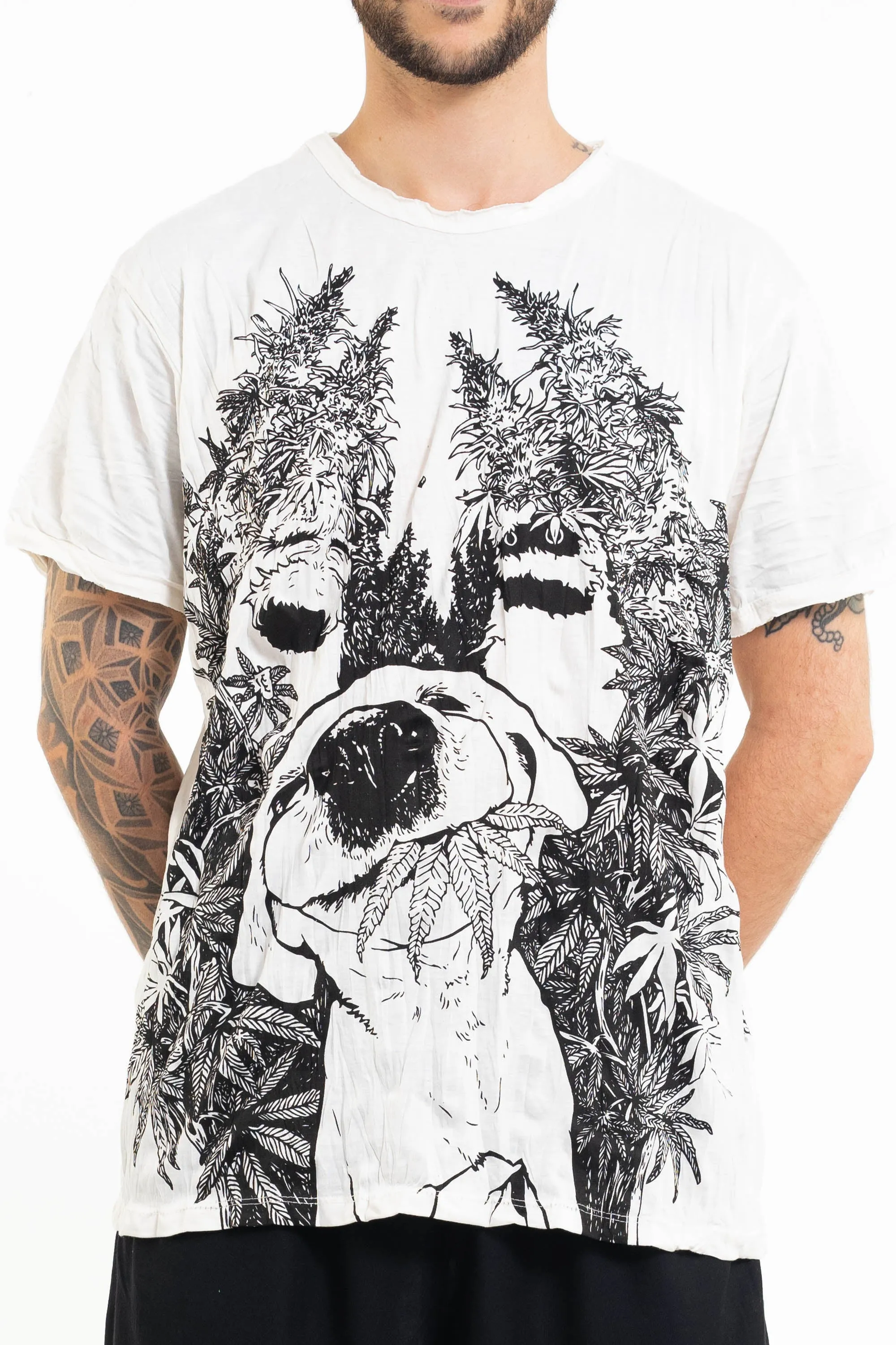 Mens Happy Dog T-Shirt in White