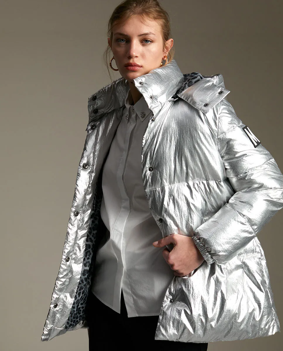 Metallic quilted anorak