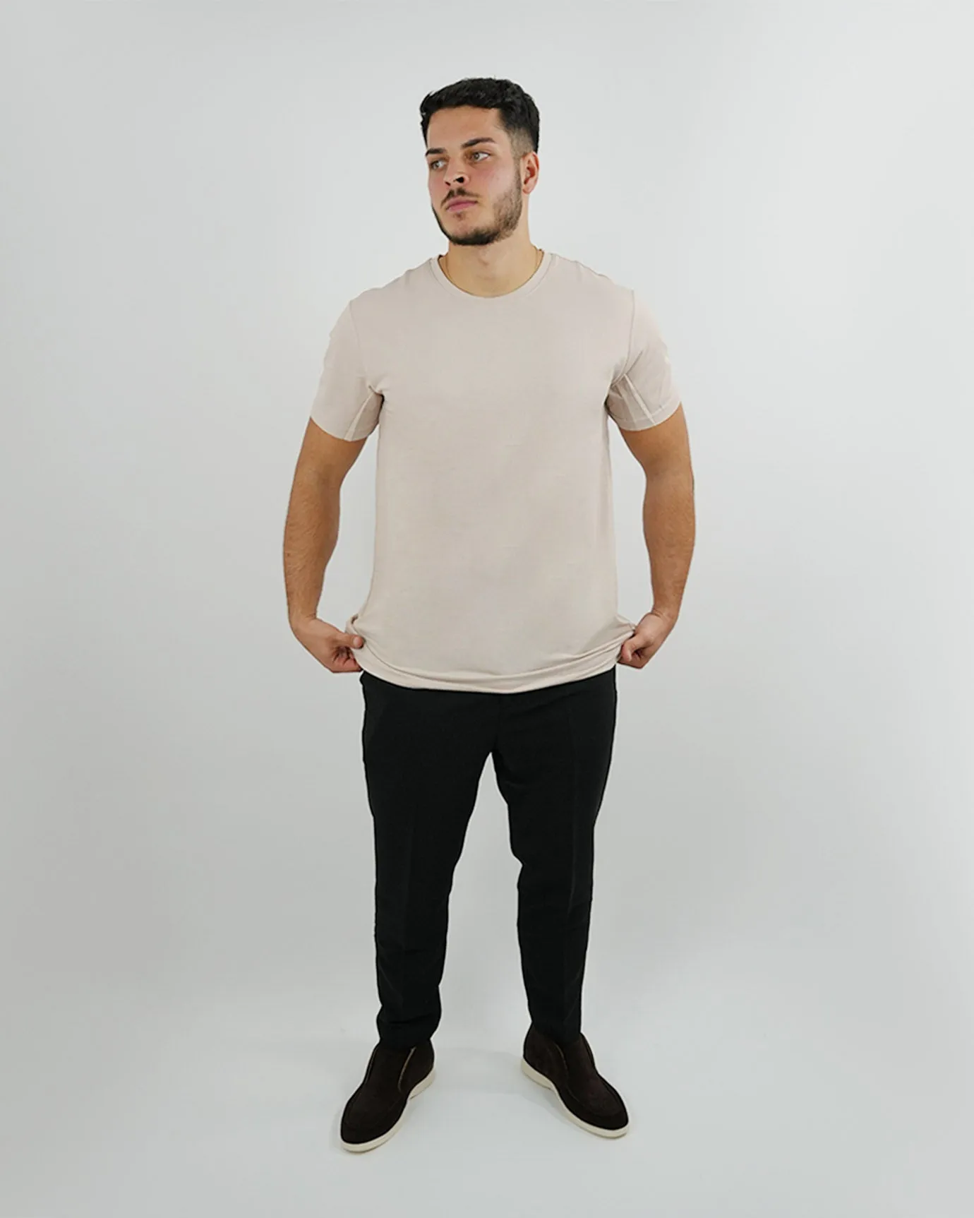 Mulberry Silk T-shirt - Light Kaki