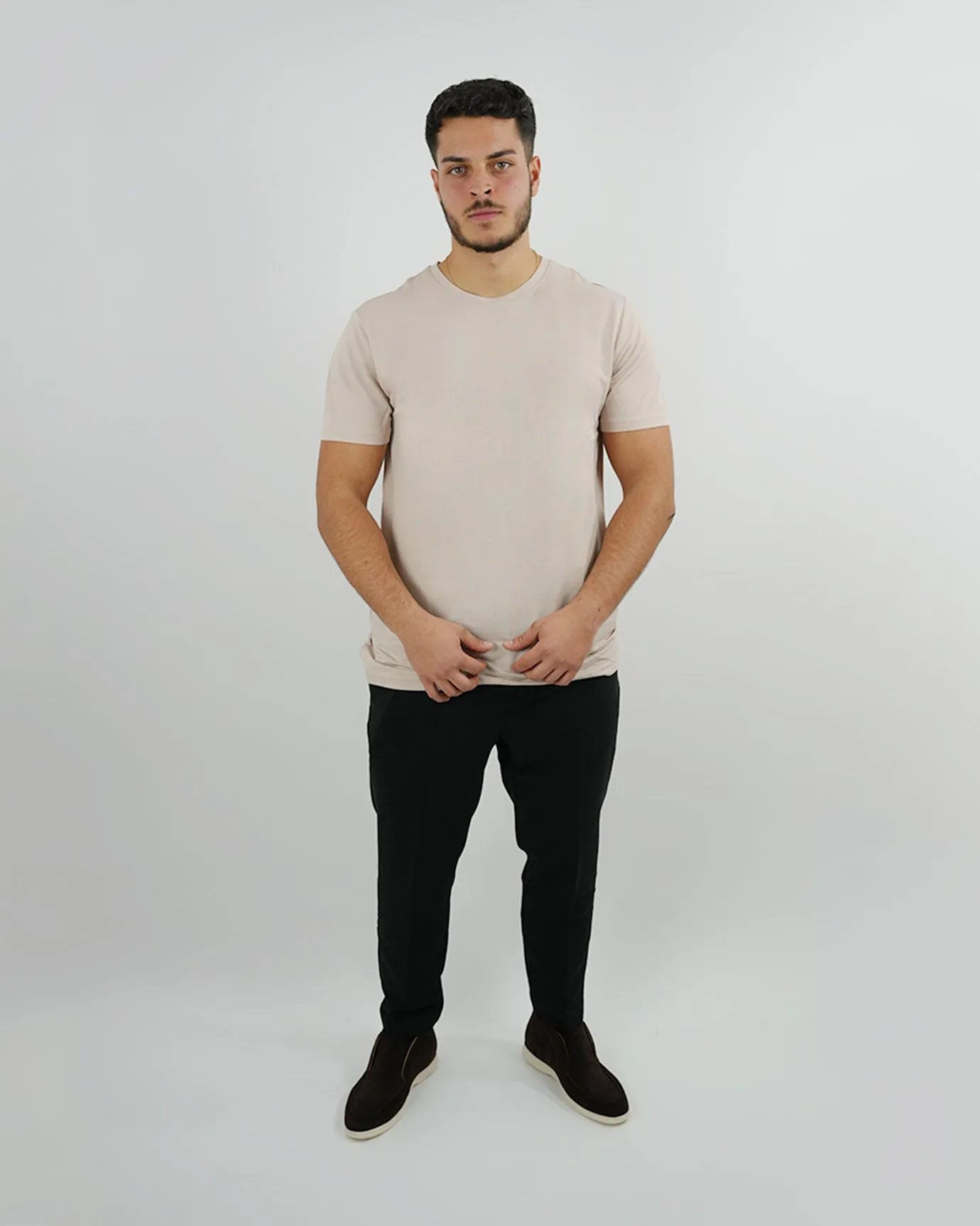 Mulberry Silk T-shirt - Light Kaki