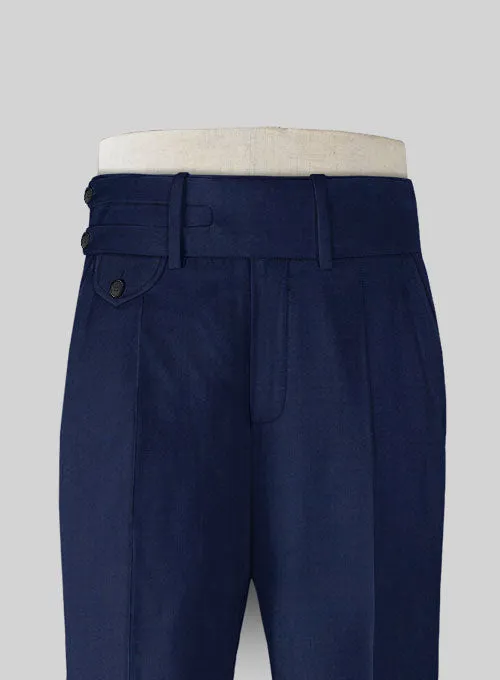 Napolean Bottle Blue Double Gurkha Wool Trousers