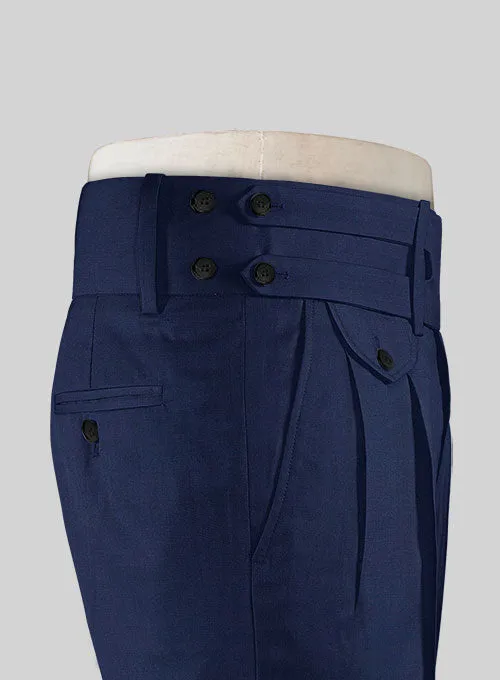 Napolean Bottle Blue Double Gurkha Wool Trousers