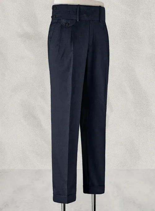 Napolean Dark Blue Double Gurkha Wool Trousers