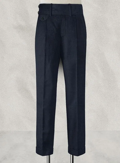 Napolean Dark Blue Double Gurkha Wool Trousers