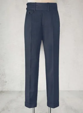 Napolean Highball Blue Double Gurkha Wool Trousers