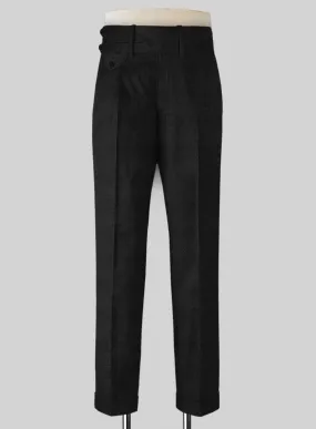 Napolean Stone Black Double Gurkha Wool Trousers