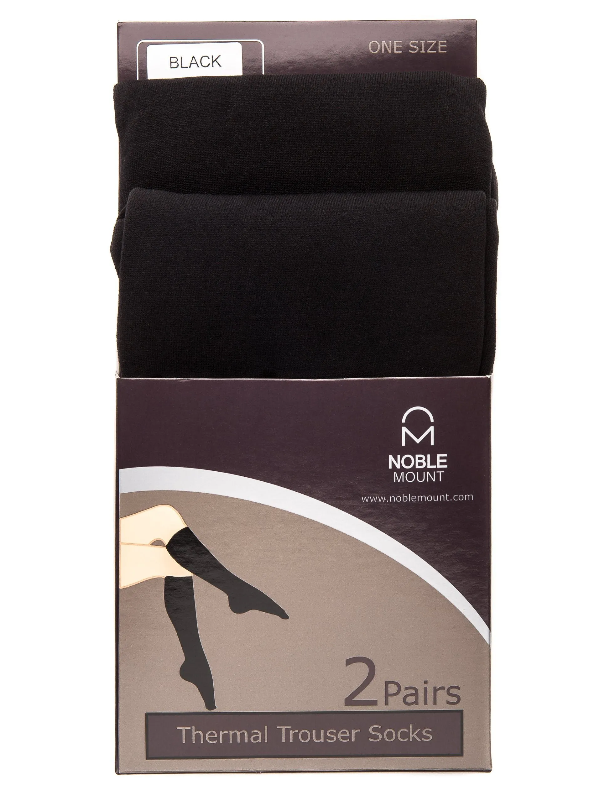 Noble Mount Womens Premium Fleece Lined Trouser Socks 2-Pack (Size 9-11)