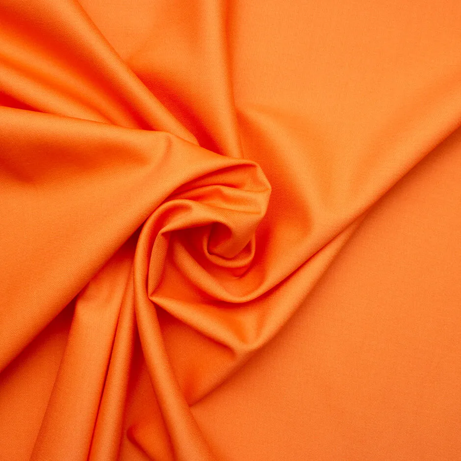 Orange Stretch Wool Gaberdine