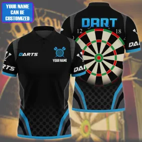 Personalized 3D All Over Print Blue Dart Polo Shirt, Dart Dad Shirts, Dart Shirts