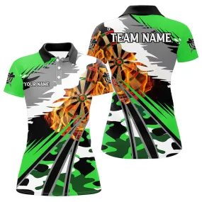 Personalized 3D Dart Board Fire Women Dart Polo Shirts Custom Multi Color Dart Polo Attire For Team