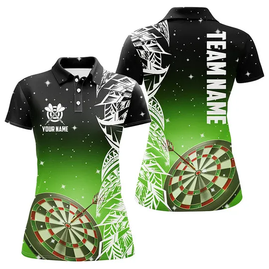 Personalized Name Team 3D Dart Board Multi Color Women Polo Shirts Custom Dart League Shirts