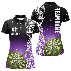 Personalized Name Team 3D Dart Board Multi Color Women Polo Shirts Custom Dart League Shirts