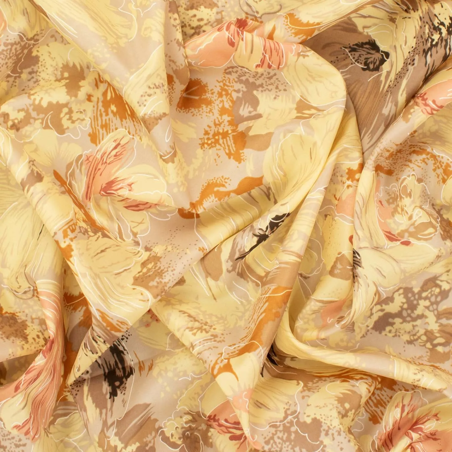 Printed Lining Design-11 Beige & Cream Florals