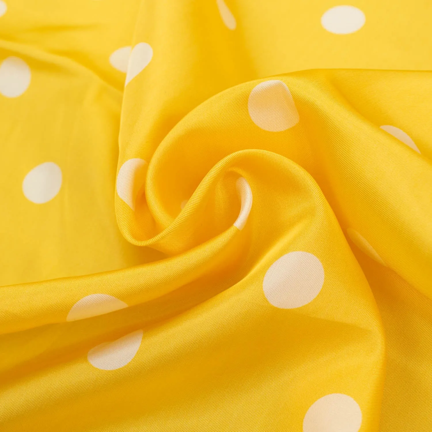 Printed Lining Design-22 White Dots on Yellow