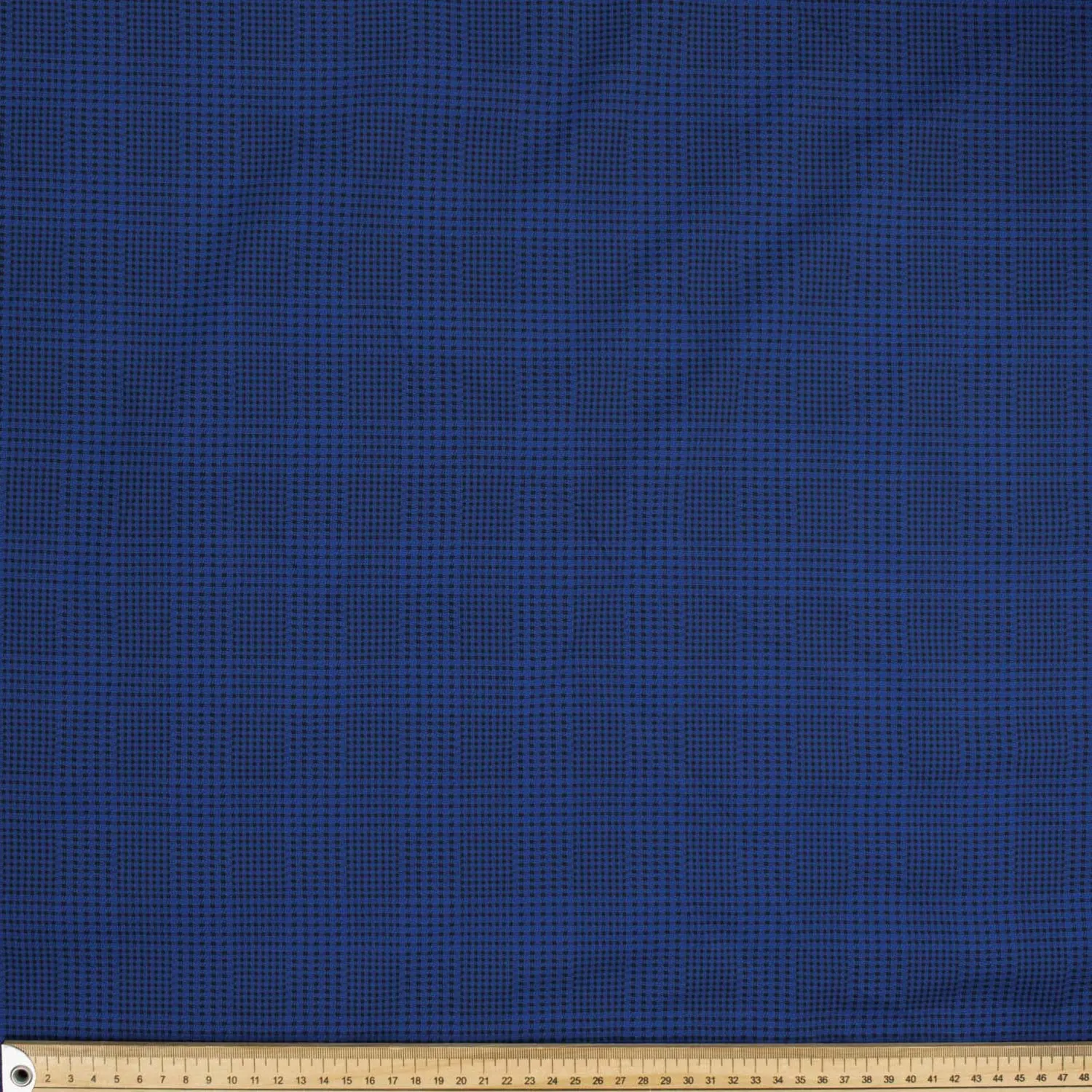 Printed Lining Design-40 Mini Black Checks on Royal Blue