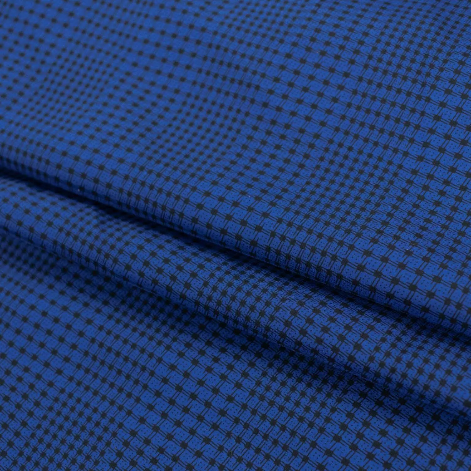 Printed Lining Design-40 Mini Black Checks on Royal Blue