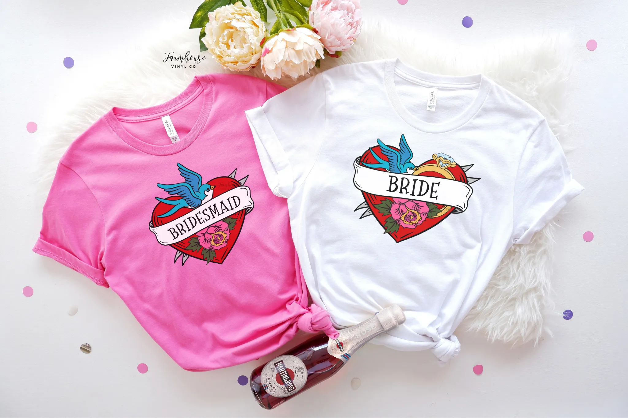 Retro Bride and Bridesmaid Shirt