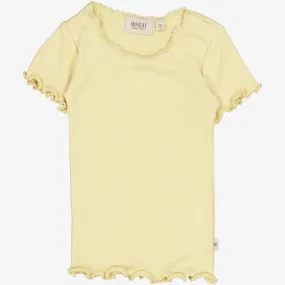 Rib T-Shirt Lace SS | Baby - yellow dream