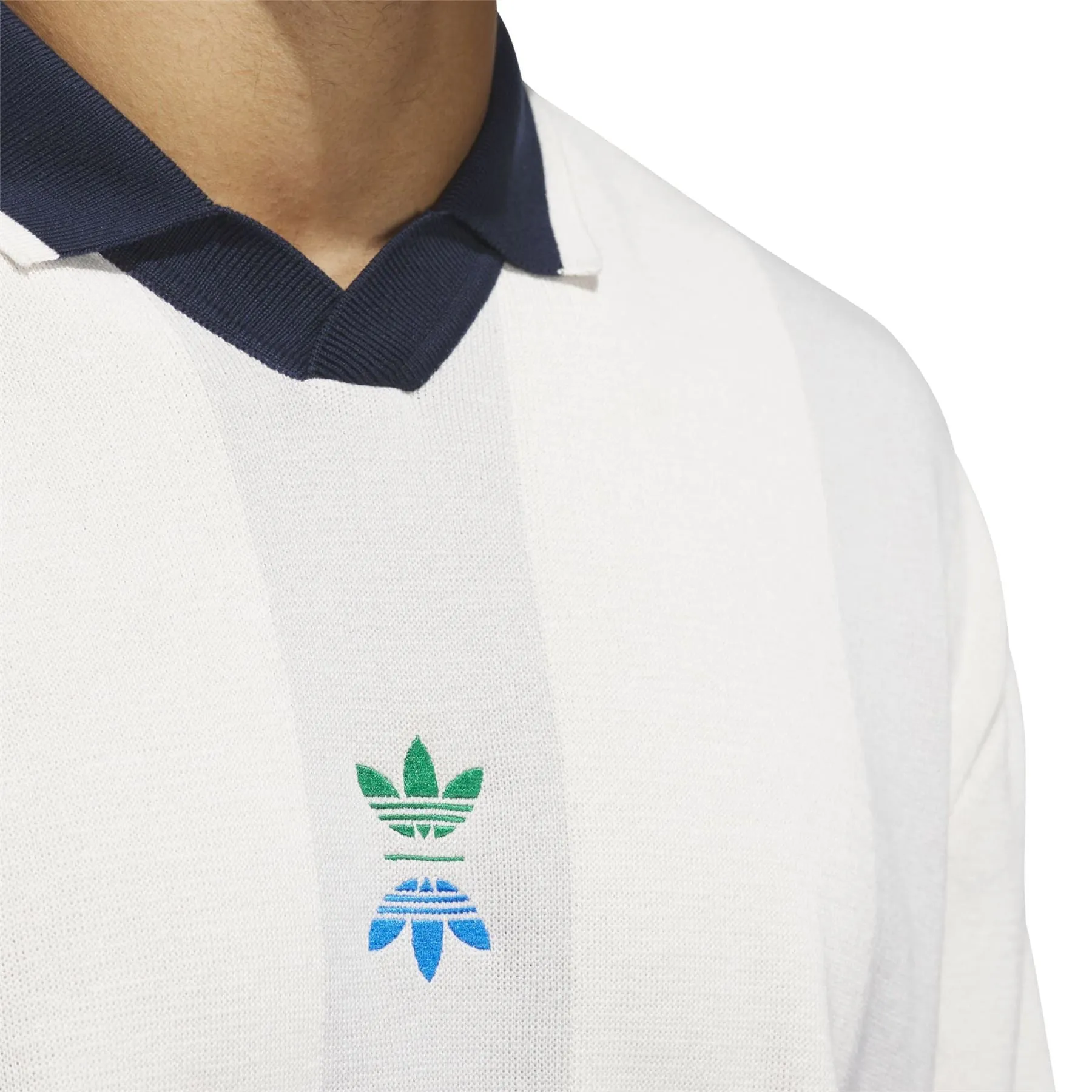 Rolling Links Long Sleeve Stripe Polo White - 2024