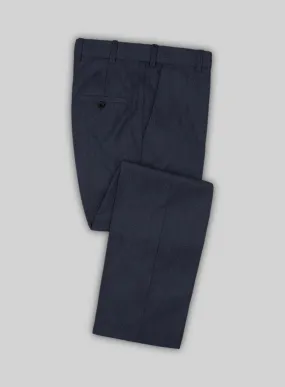 Scabal Tornado Abran Blue Wool Pants