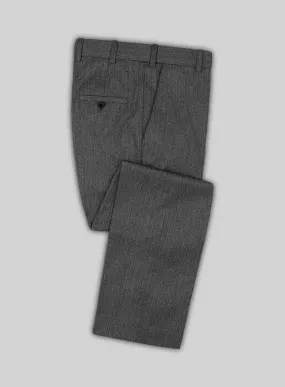 Scabal Uran Herringbone Gray Wool Pants