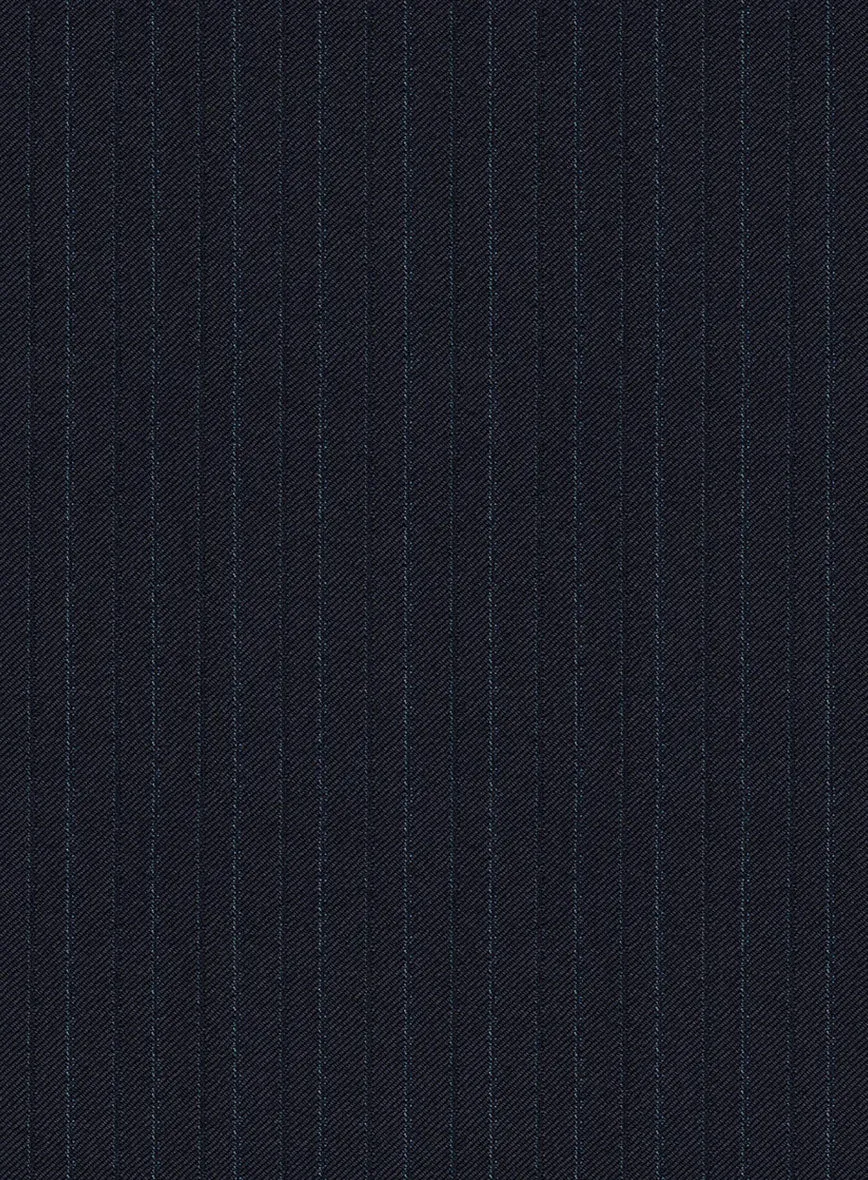 Scabal Zoillo Stripe Blue Wool Pants