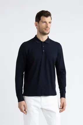 Soft cotton and tencel pique polo shirt